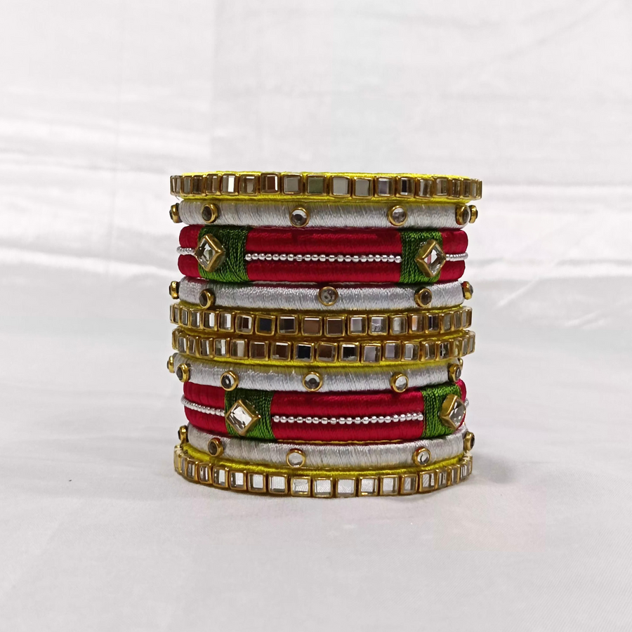 multicolour silk thread bangles